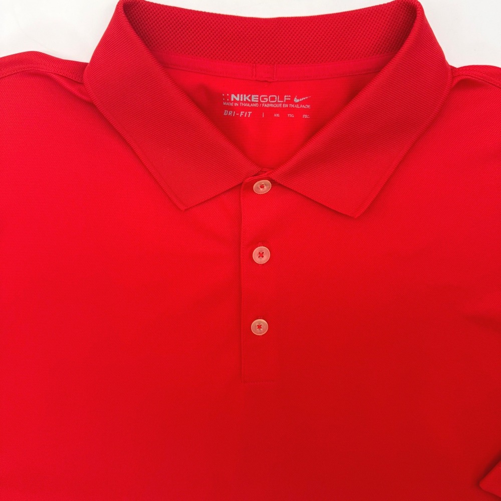 Nike Golf Polo Mens XXL Red Dri-FIT Short Sleeve Shirt 358324-657 Swoosh Logo